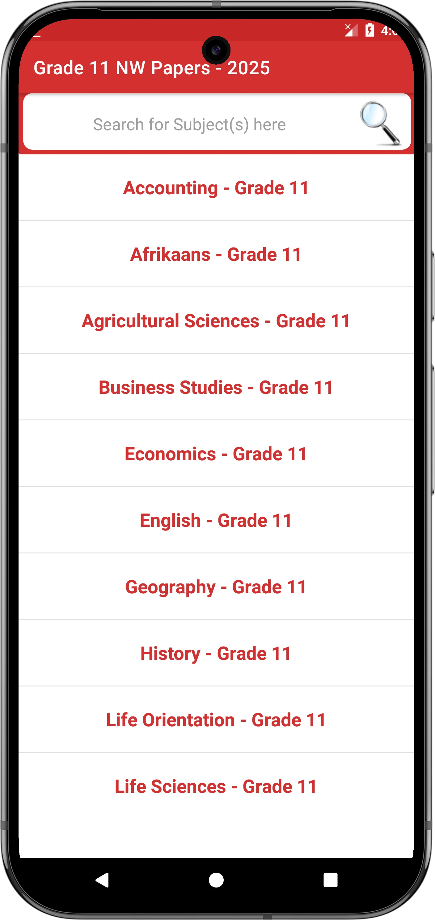 North West Grade 10, 11 and 12 screenshot