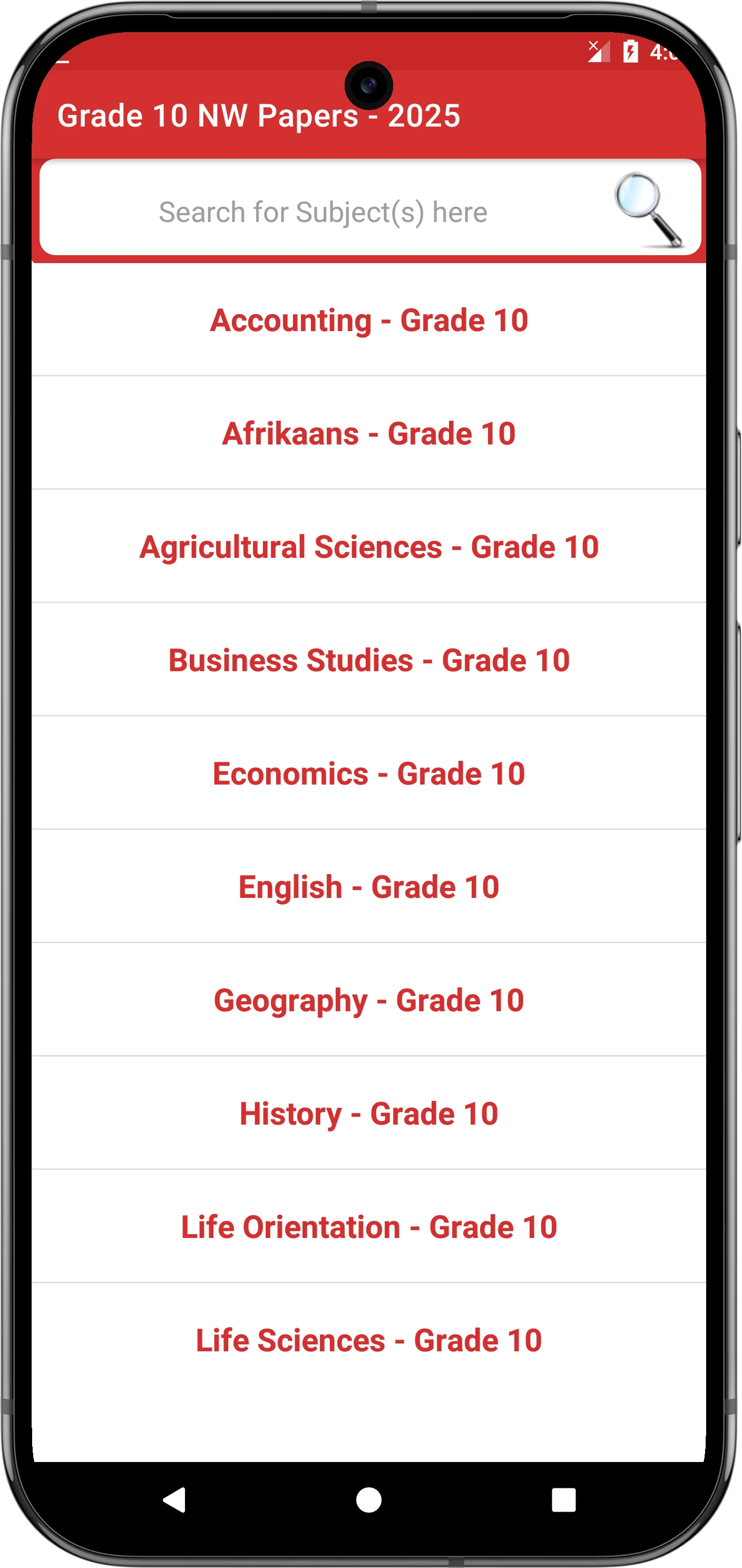 North West Grade 10, 11 and 12 screenshot