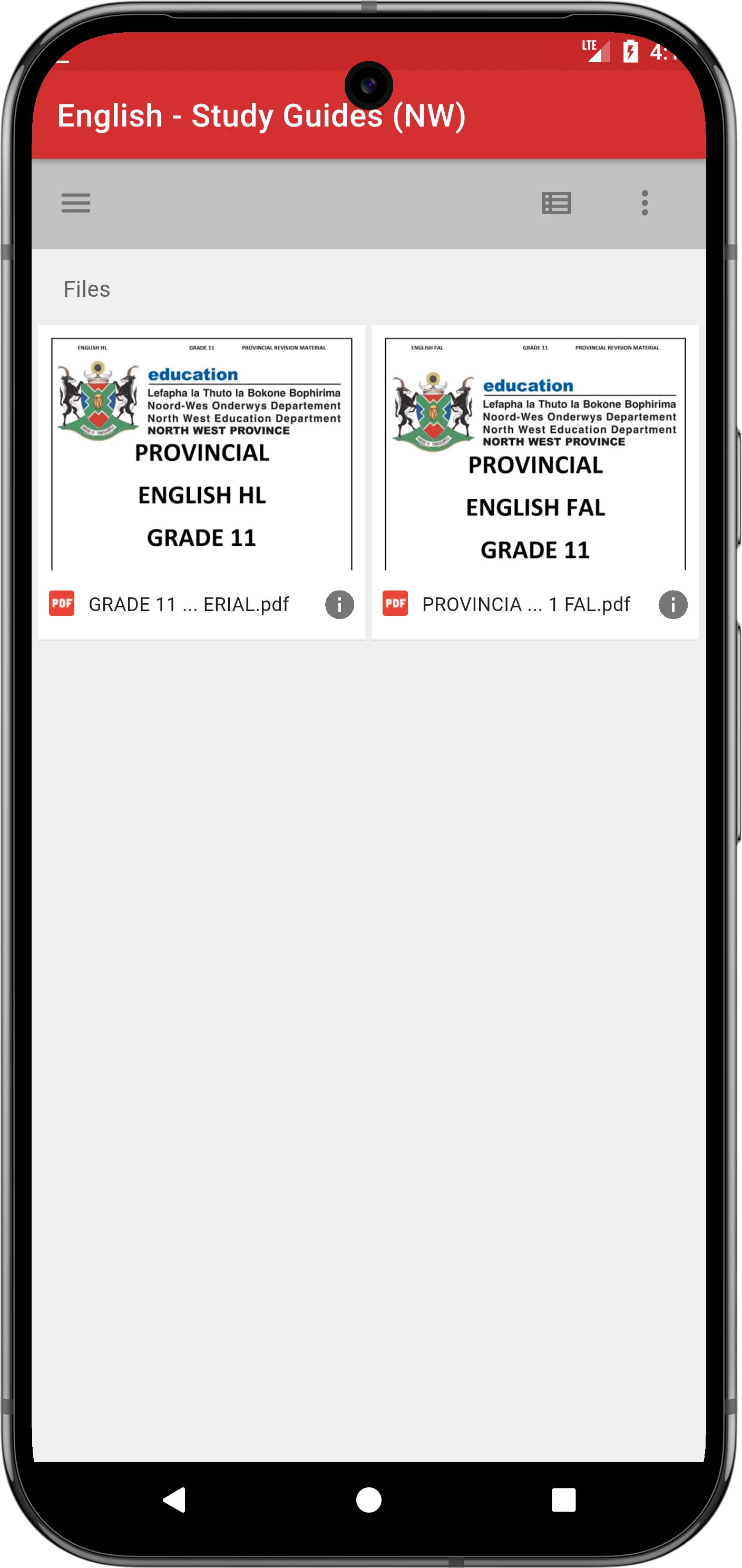 North West Grade 10, 11 and 12 screenshot